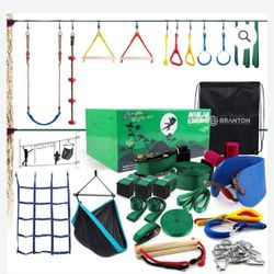 Branton Ninja Slackline Kit Ninja Warrior Obstacle Course for Kids