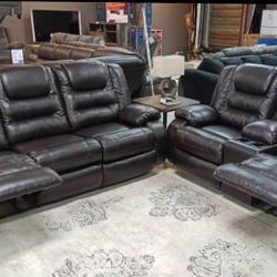 Reclining Sofa And Love Seat Available For Immediate Delivery 