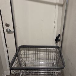 R&B Rolling Wire Laundry Cart  Pole Rack.
