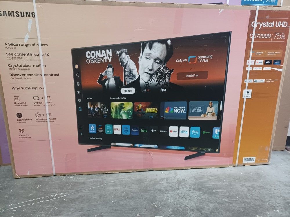 Best Deals. 75" Screen Led Smart 4k By Samsung Crystal Ultra HDTV. Original Box SEALED
