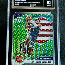 2020 Mosaic 💥 Anthony Edwards 💥 National Pride Green Mosaic Prizm Rookie GMA 10 💎 Mint - Minnesota Timberwolves
