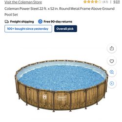 Coleman Power Steel 22 ft. x 52 in. Round Metal Frame Above Ground