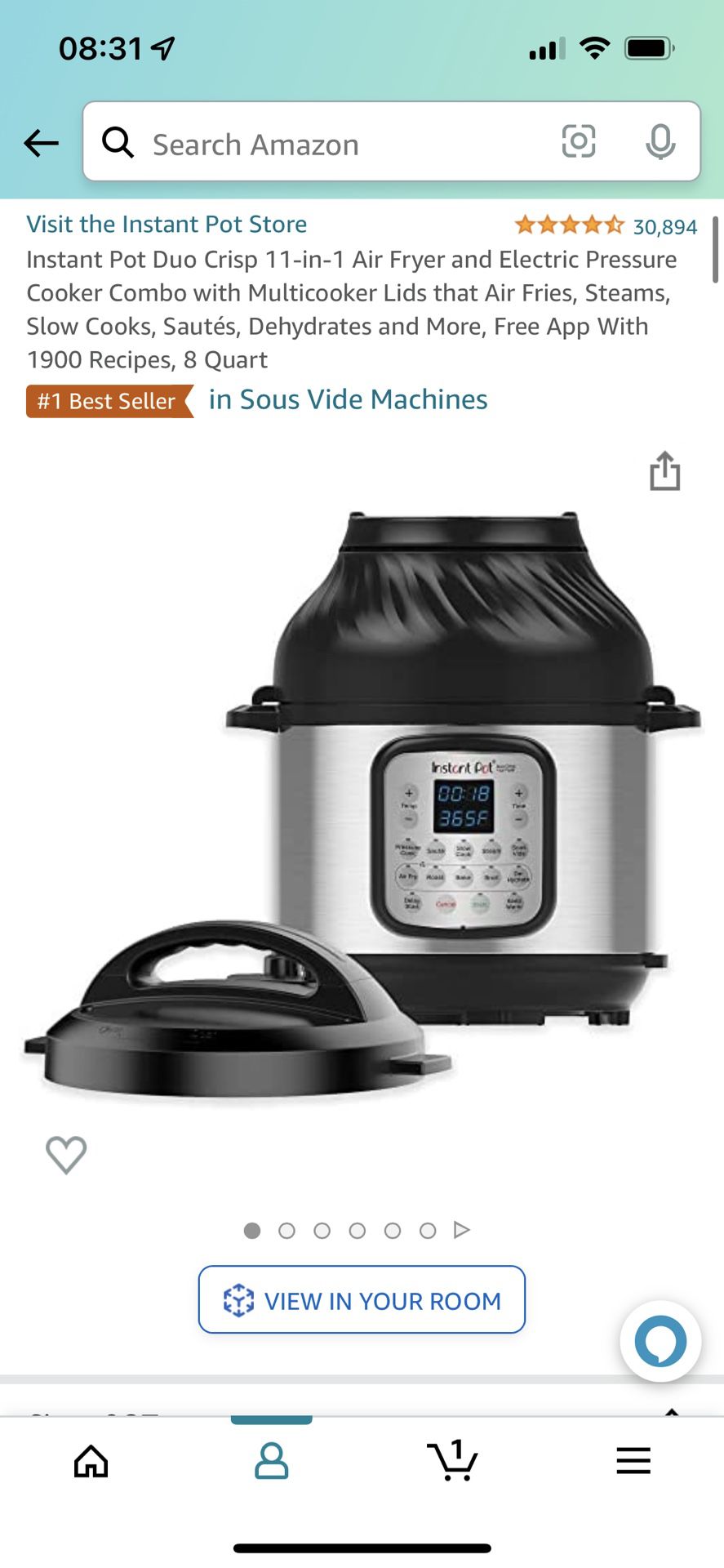 Instant Pot + Air Fryer - 8 Qt Brand New