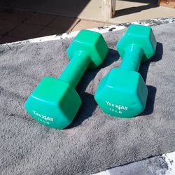 PAIR of 12lbs Vinyl Coated Dumbbells