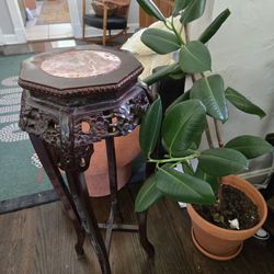 Vintage Chinese Marble Inlaid Side/Plant table