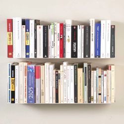 Wall Bookshelves, White metal, 23.62” length