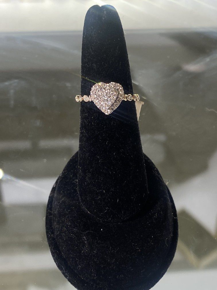 Woman's Diamond Heart Ring