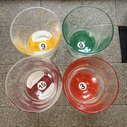 4” Pool ball Cocktail Glasses 