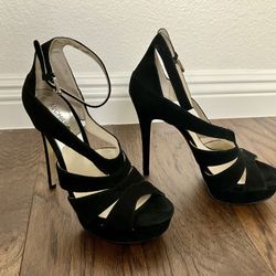 Michael Kors Womens Stiletto Black  Strappy Heels Size 7 1/2 Ankle Strap