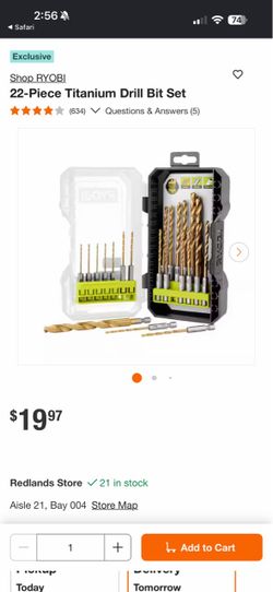 22-Piece Titanium Drill Bit Set