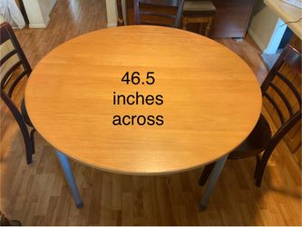 Wooden adjustable steel leg round table