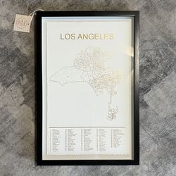 Marmont Hill Los Angeles Cities Framed Map Artwork Rare