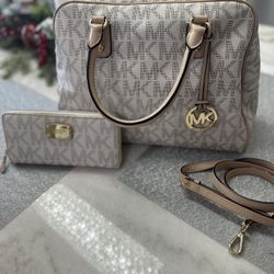 MK Bag And Wallet  Set 