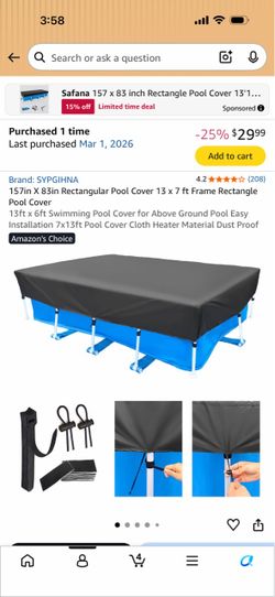 Complete 13’ x 7’ Above-Ground Pool Setup w/ Pump, Cover & Ladder.
