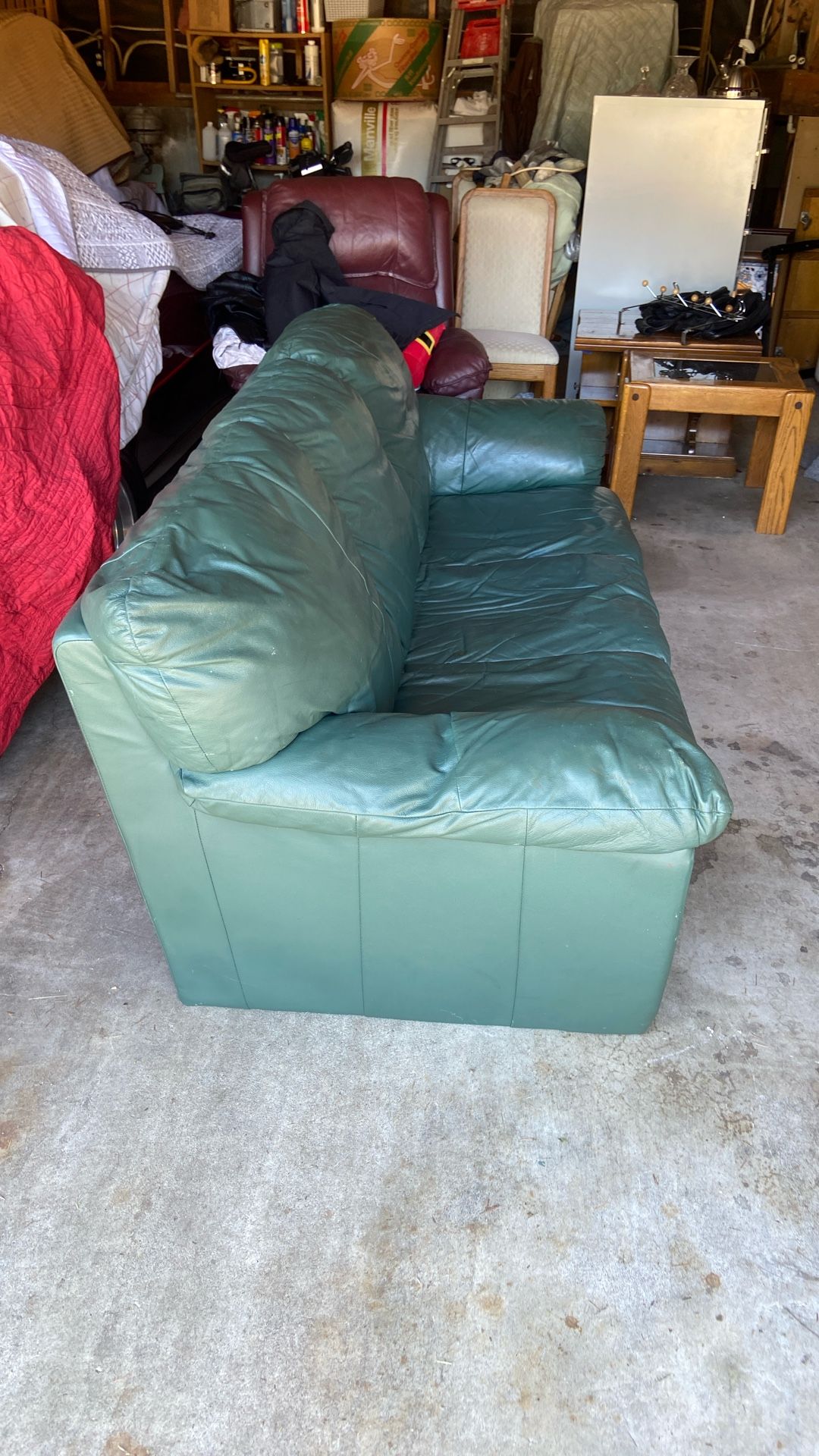 Free Leather Couch, Oak Table And 4 Chairs!!