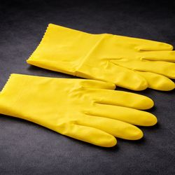 YELLOW rubber gloves