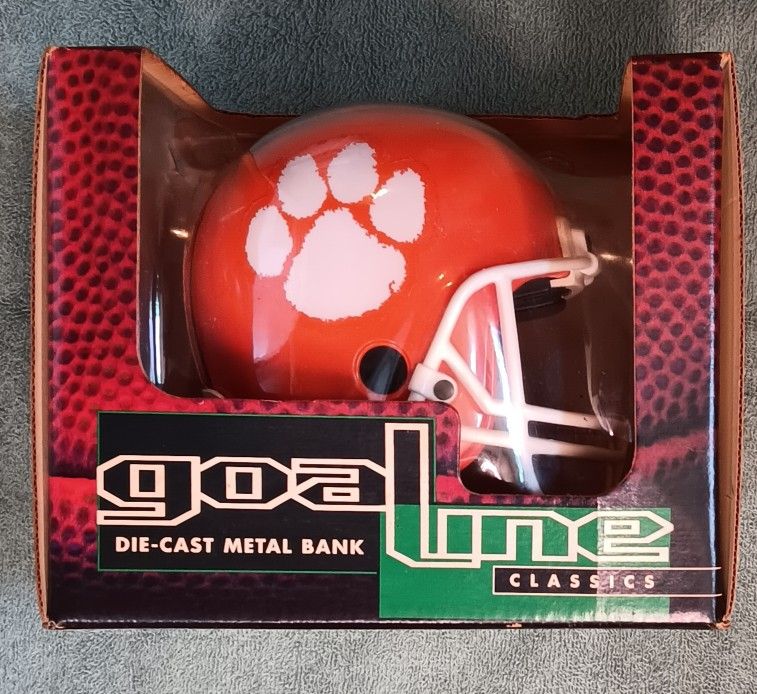 Die Cast Clemson Tiger Helmet Bank