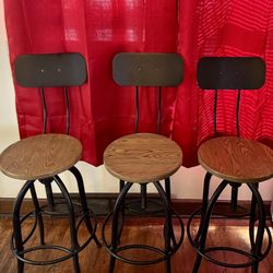 Rustic Industrial Swivel Counter Stools