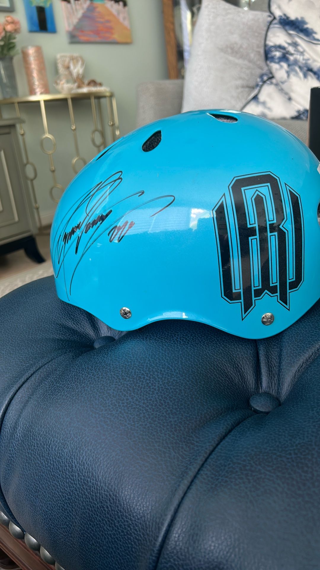 New Signed Raymond Warner Helmet, Medium