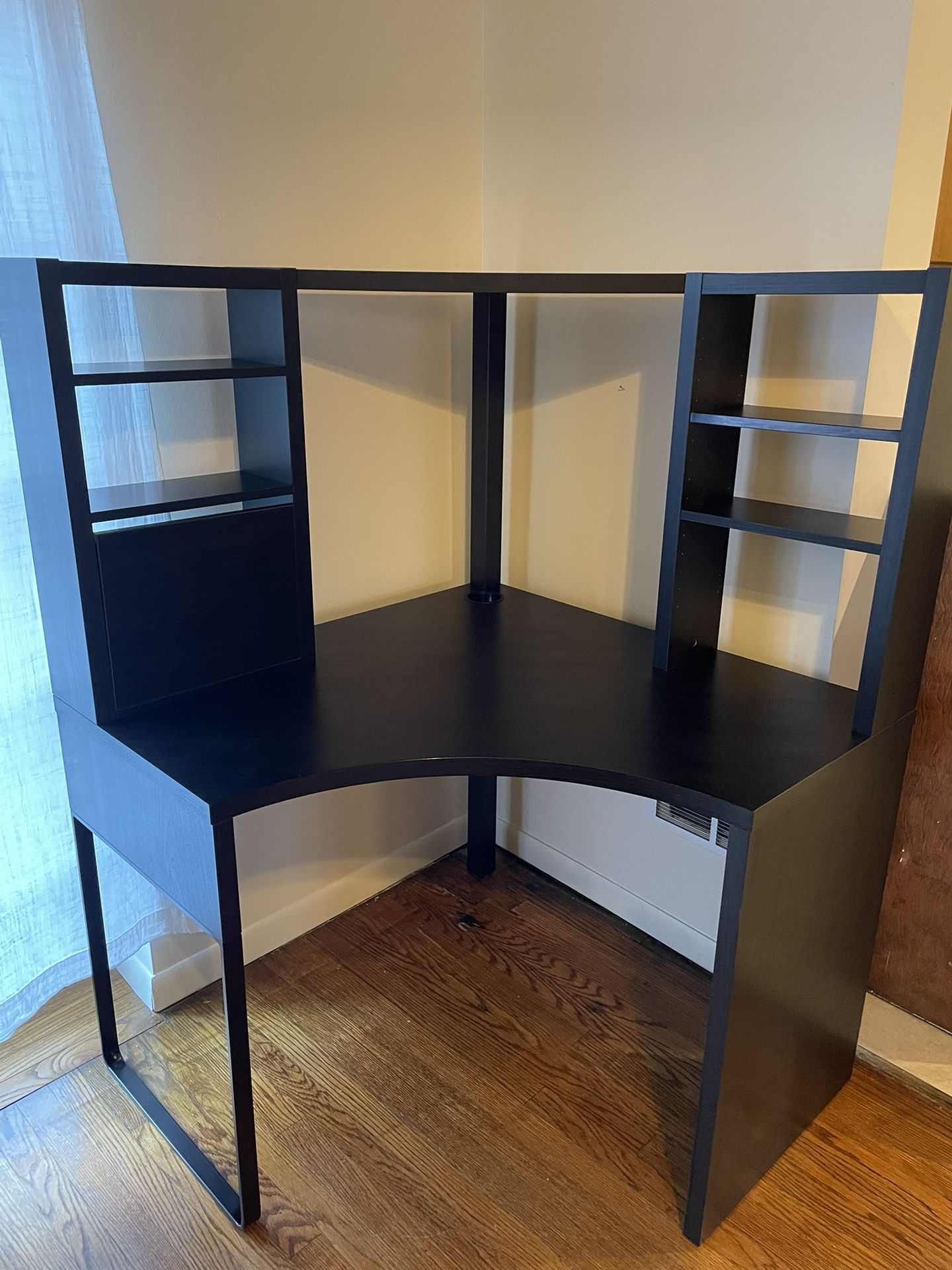NEW Black-Brown Ikea Micke Corner Workstation Desk