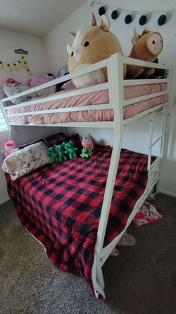 Full and twin bunk bed metal frame