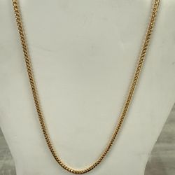 18kt Solid Franco Style Linked Gold Chain 24in