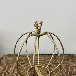 Beautiful Gold Pumpkin Candle Holder 