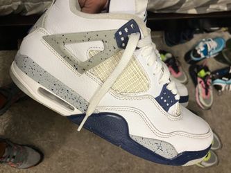 Nike Air Jordan 4s White Midnight Blue Retro