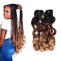 Pre-stretched bouncy braiding  hair 22 Inch 