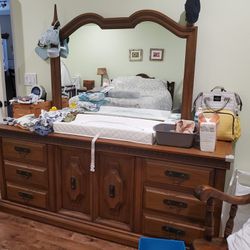 1968 Antique Bedroom Set - Solid Wood 