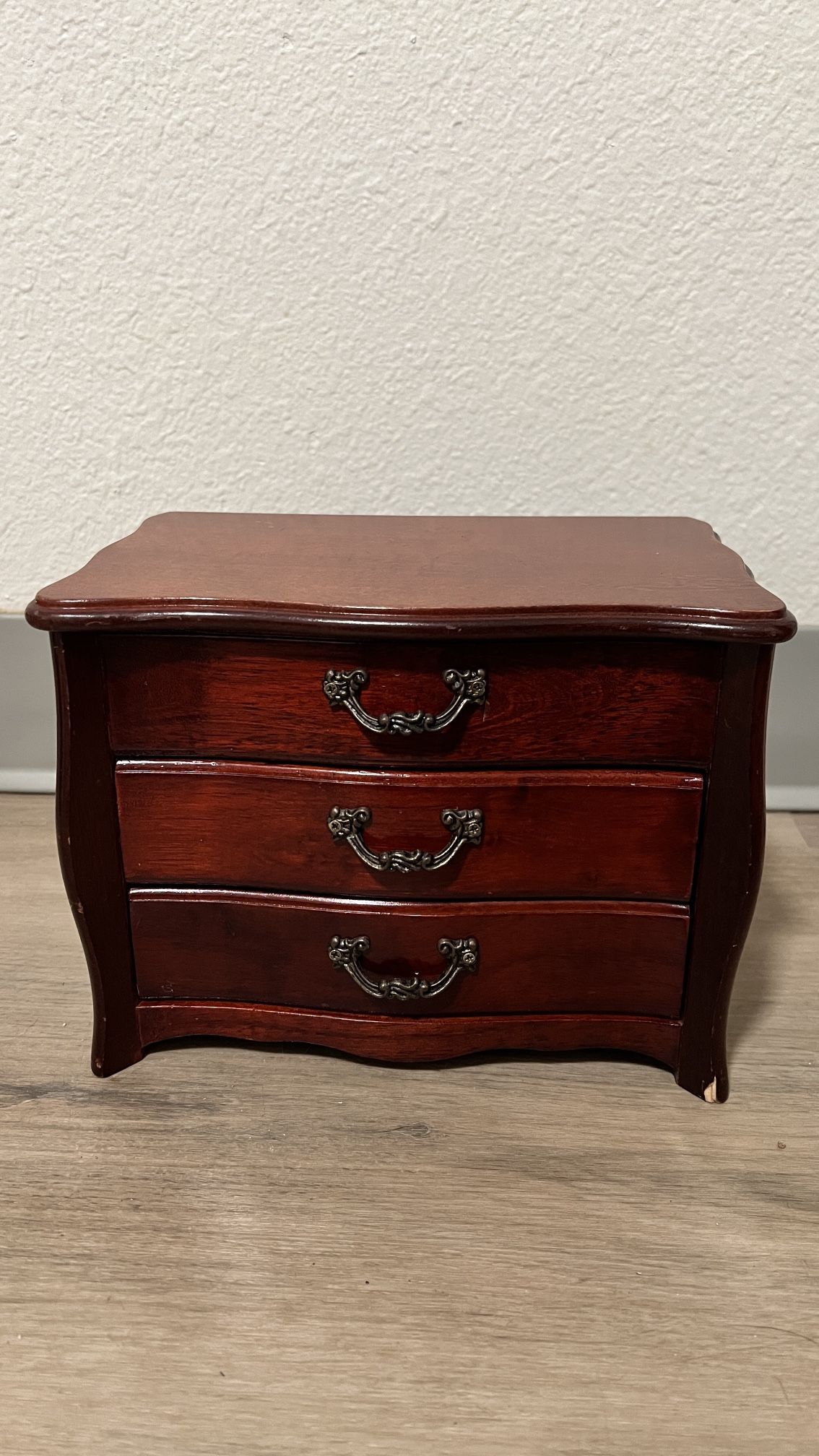 Vintage MELE Wood Jewelry Chest Box