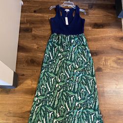 Brand New Woman’s Thyme+Honey brand Navy Blue and Green Dress Up For Sale 