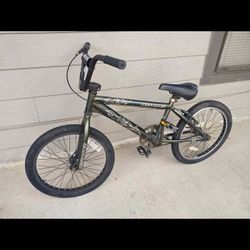 Redline 20" BMX Trick Bike Forest Green And Sliver Decals On It 