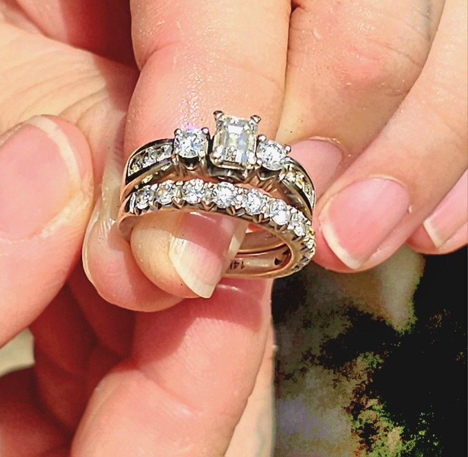 Wedding Ring Set With Band Total Weight 2ct.