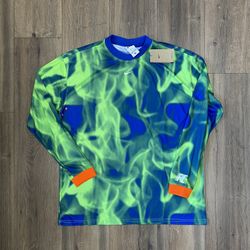 Nike FC Dri-FIT Long Sleeve Soccer Jersey Top Green Smoke Print New Men’s L