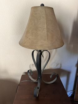 Rustic wrought iron table lamp