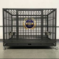 Dog Pet Cage Kenenl Size Xl With Grid Trays And Feeding Bowls New Inbox 