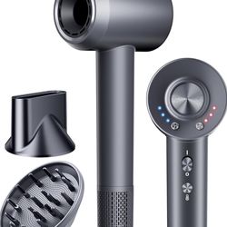 Hair Dryer with Diffuser, Blow Dryer with 160000 RPM Brushless Motor & Negative Ions for Fast Drying, Advanced Heat Control to Prevent Damage, Low-Noi