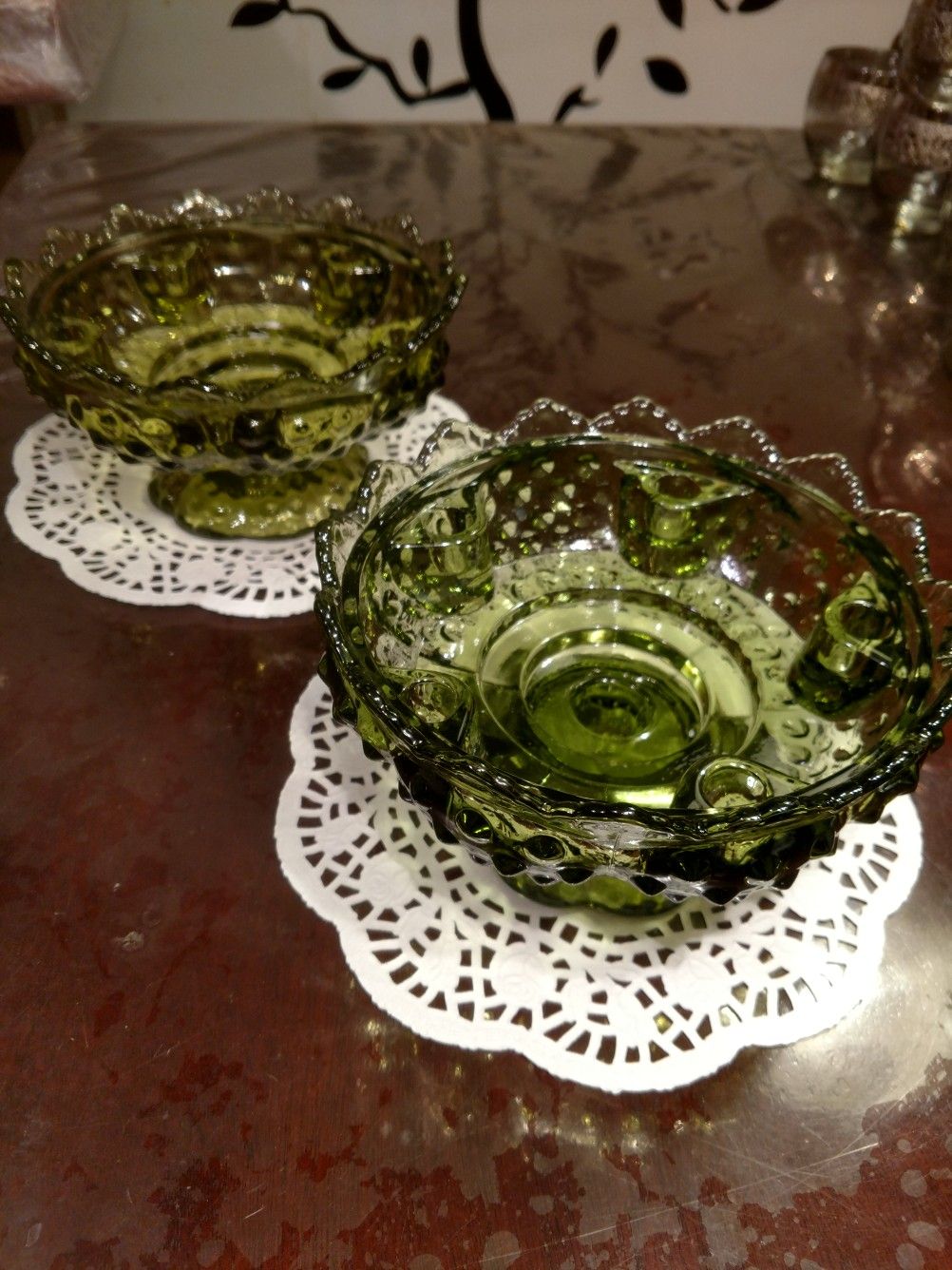 Vintage Fenton Glass Candle Holders