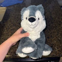 Gray and White Wolf Stuffed Animal Plush