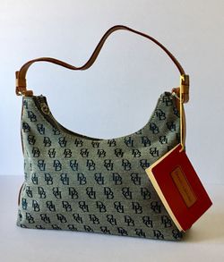 Blue & Grey Monogrammed Dooney & Bourke Bag
