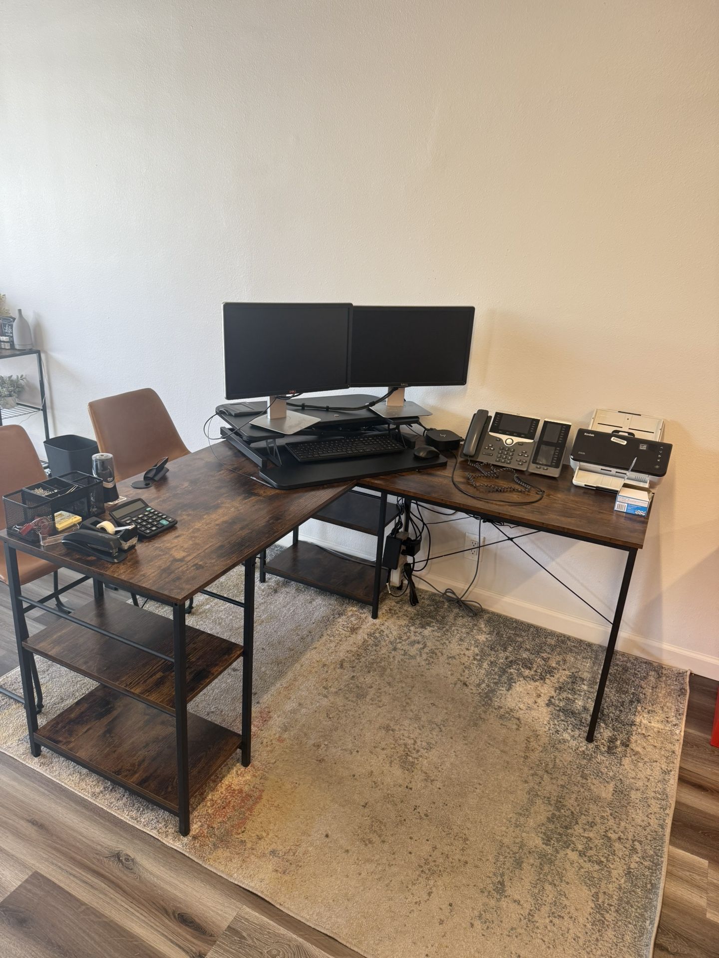 4 Office desks-L Shape, Wood