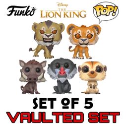 (NEW) Funko POP! Disney’s The Lion King (2019) set of 5 (VAULTED SET) 3 ¾ inches tall Figures Perfect Gift for Any Lion King Fan
