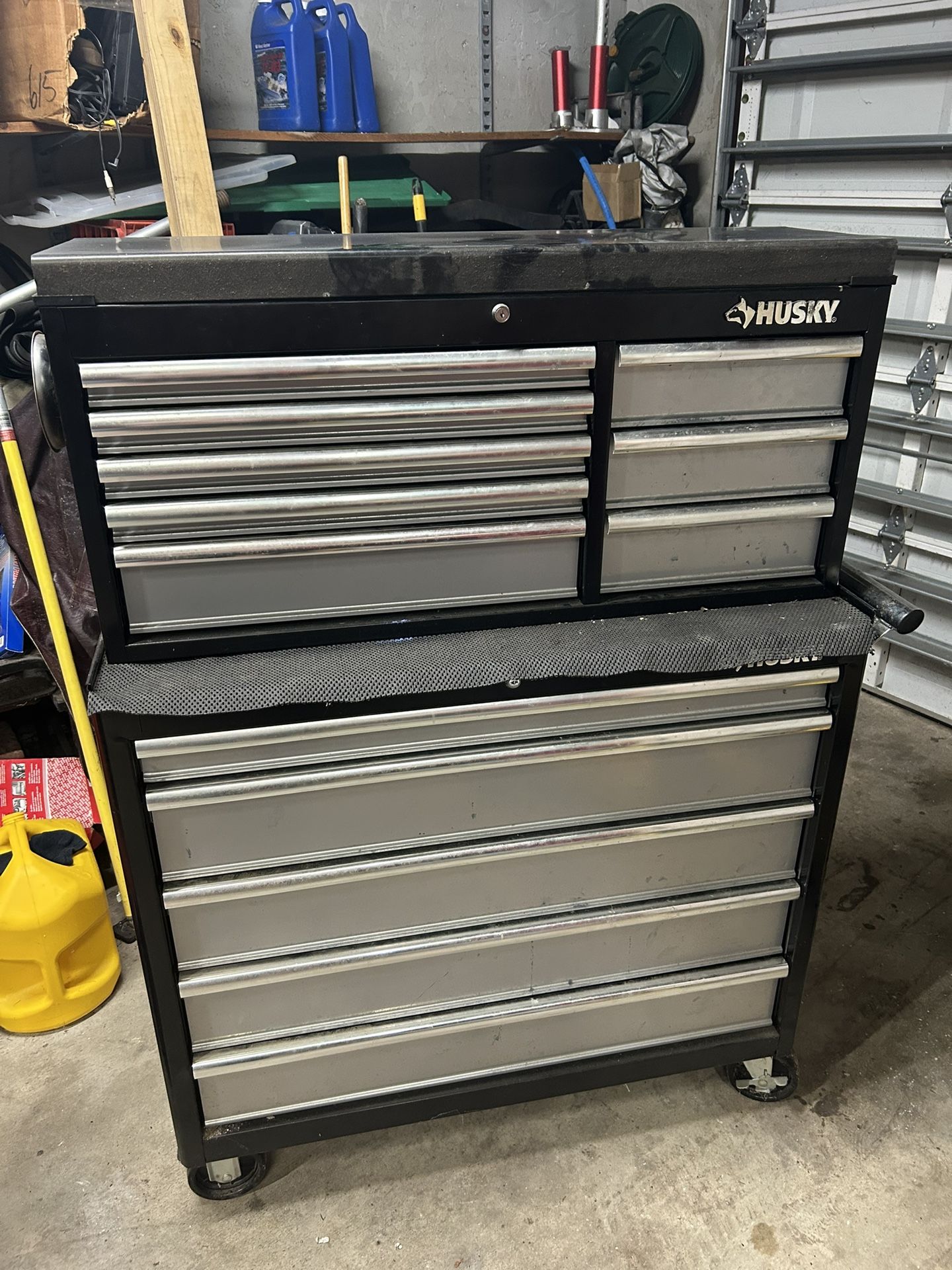 Husky Large Tool Box With Rolling Wheels