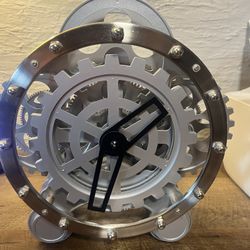 Desk Gear Clock With Moving Gears - Battery Operated - Works Perfect Keeps Time
