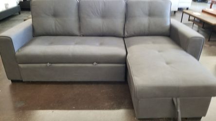 Micro Suede grey sofa chaise sectional