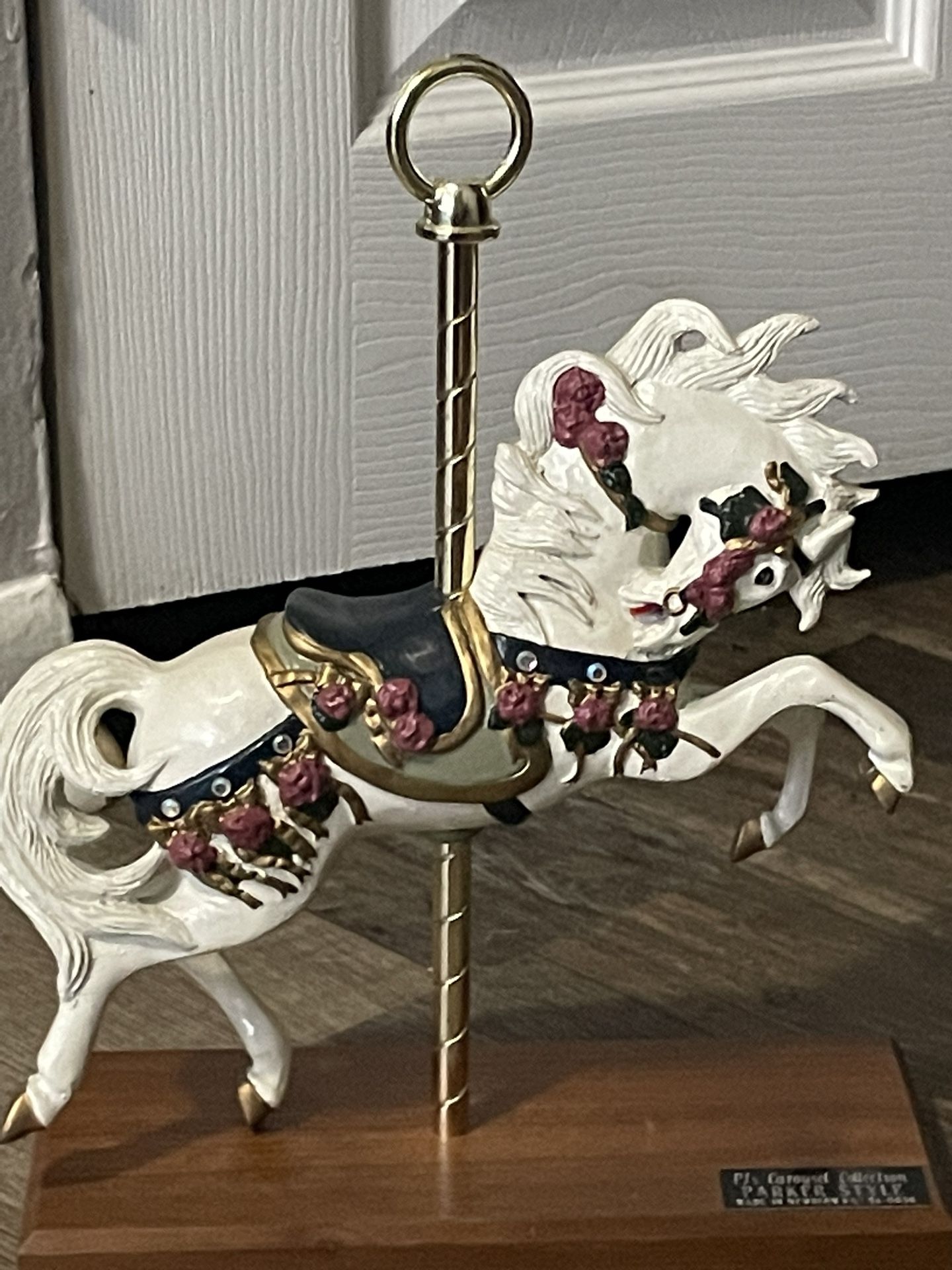 pj carousel horse signed by Michelle Phelps 1996
