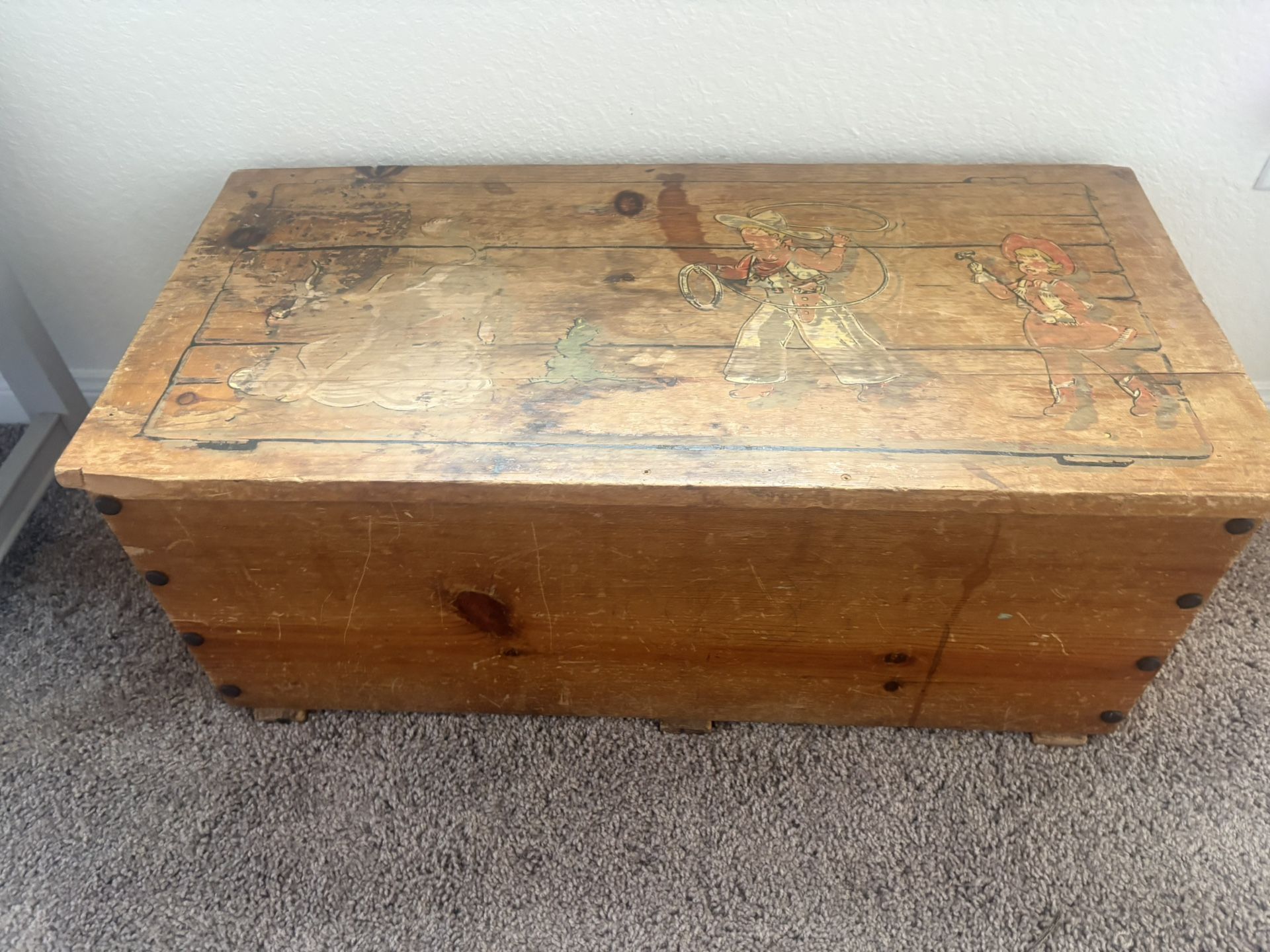 1960s Wooden Toy Box