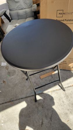 Mainstays 24 in Round Bistro Folding Table, Black