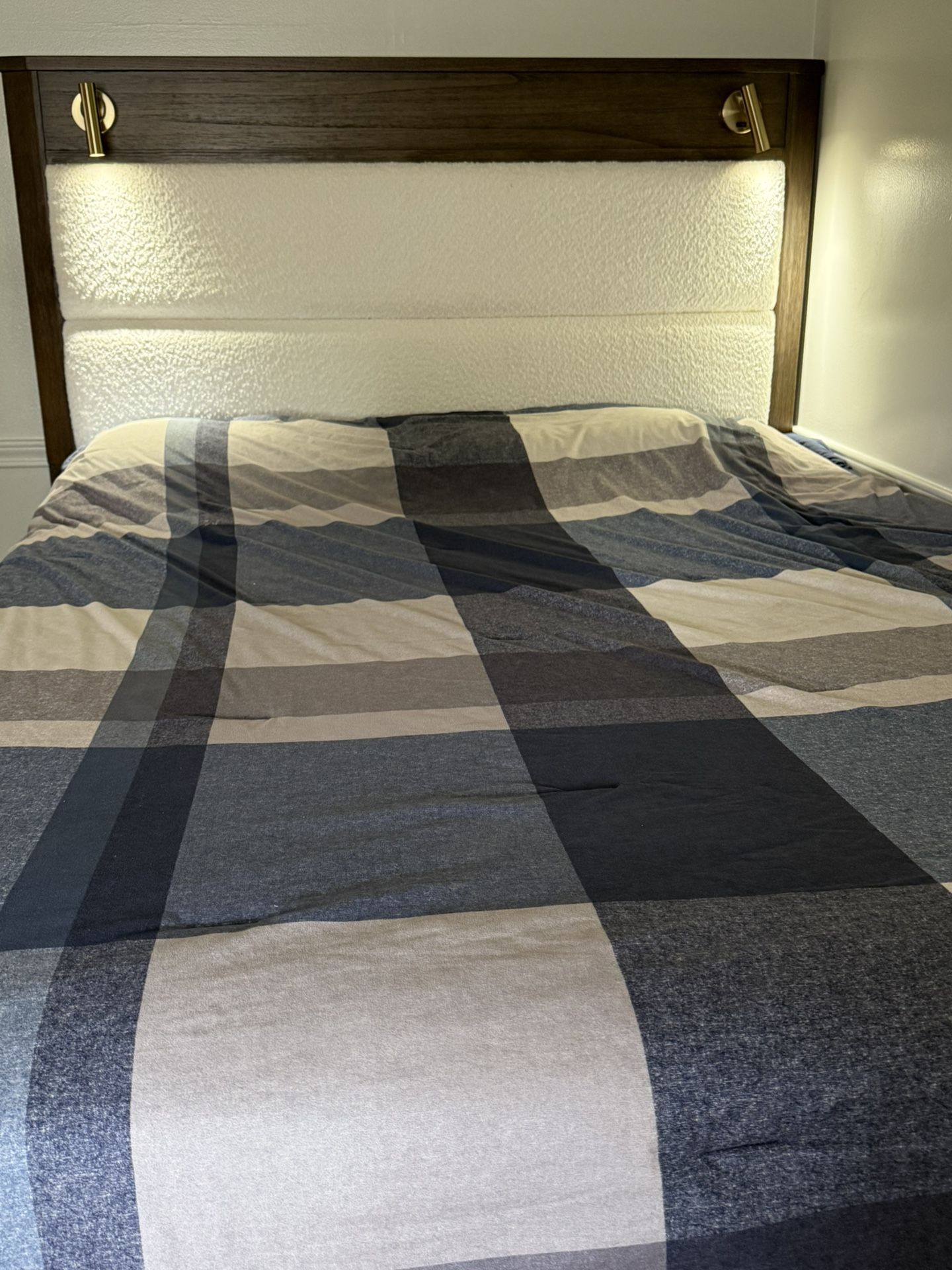 Wooden Bed Frame With Nightlights